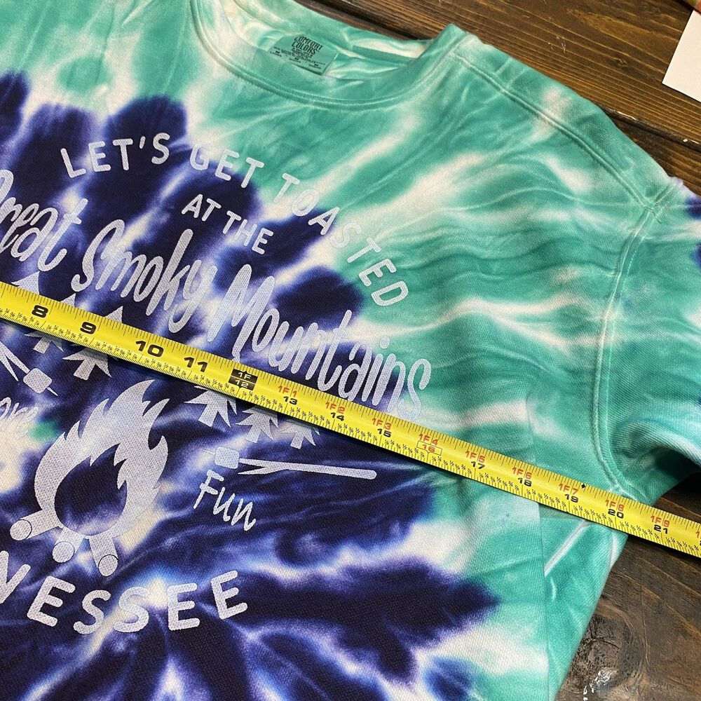 great smoky mountains national park Tie Dye Crewneck Sweatshirt Camping Medium - Picture 5 of 6